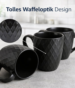Kaffeetassen Set 6er 400 ml aus Keramik – Moderne große Kaffeebecher in matter Optik 5