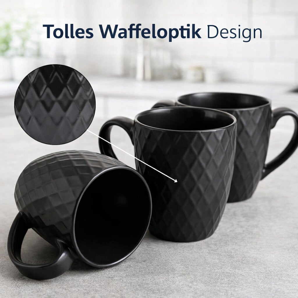 Kaffeetassen Set 6er 400 ml aus Keramik – Moderne große Kaffeebecher in matter Optik 5