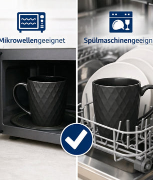 Kaffeetassen Set 6er 400 ml aus Keramik – Moderne große Kaffeebecher in matter Optik 6