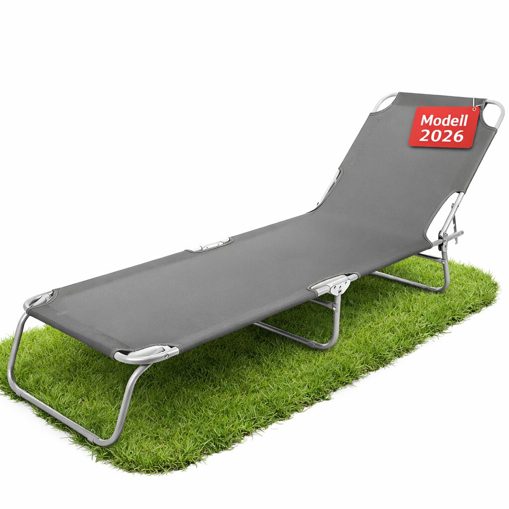 Sonnenliege klappbar 150 kg belastbar mit 4-fach verstellbarer Rückenlehne – hochwertige Gartenliege