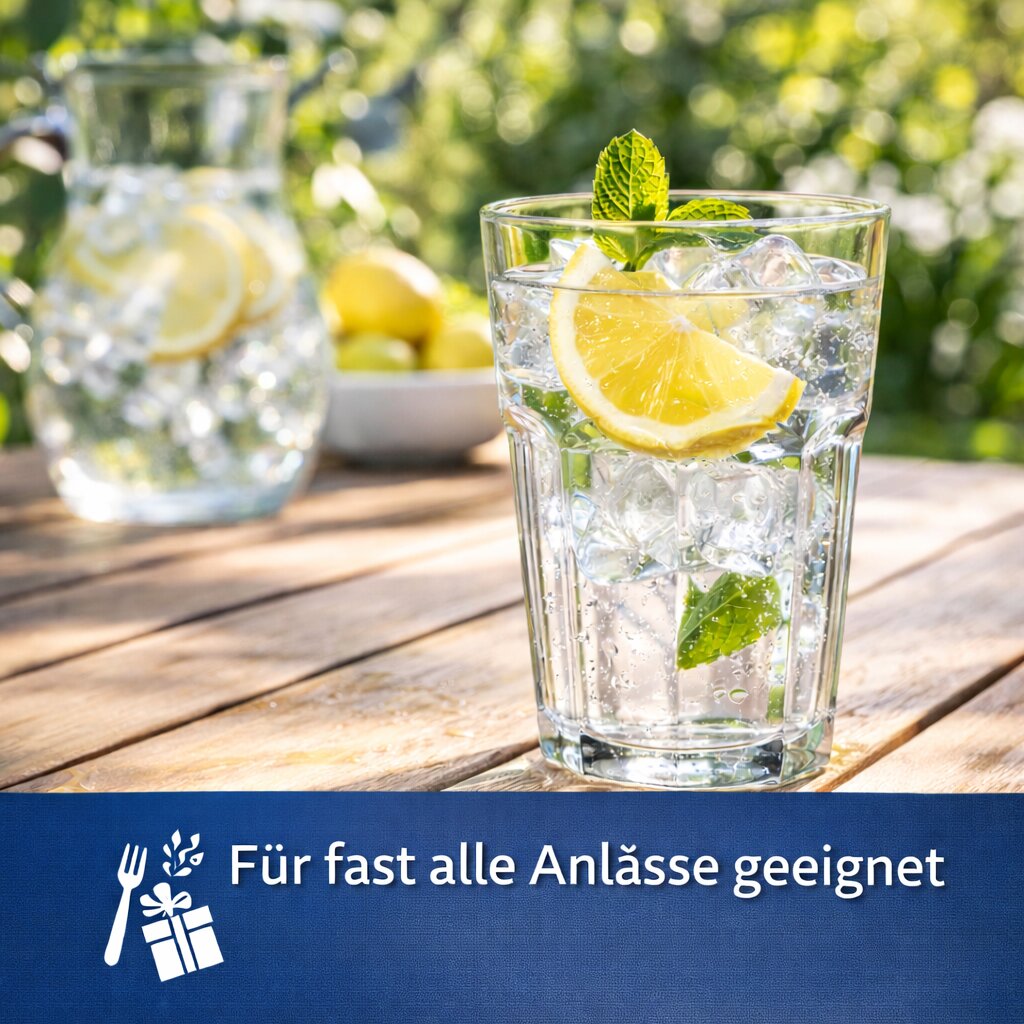 Trinkgläser 6er Set 350 ml – robuste Wassergläser aus klarem Glas – moderne Saftgläser 5