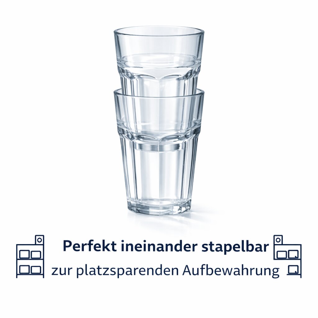Trinkgläser 12er Set 350 ml – hochwertige Wassergläser aus klarem Glas – moderne Saftgläser 3