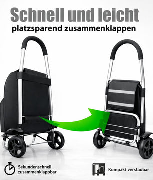Einkaufstrolley klappbar mit Kühlfach – Einkaufsroller mit abnehmbarer, regenfester Tasche 4