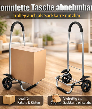 Einkaufstrolley klappbar mit Kühlfach – Einkaufsroller mit abnehmbarer, regenfester Tasche 5
