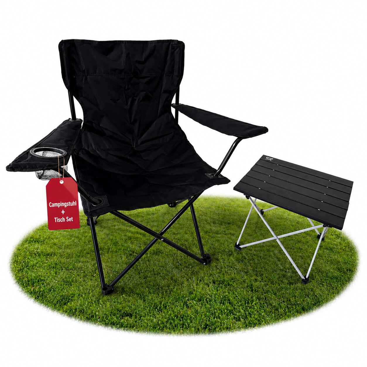 Campingstuhl mit Tisch Set klappbar Camping Tisch Stuhl Set Campingstuhl faltbar Angelstuhl