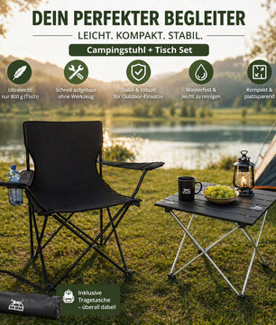 Campingstuhl mit Tisch Set klappbar Camping Tisch Stuhl Set Campingstuhl faltbar Angelstuhl 3