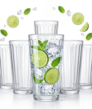6x Wassergläser - Trinkgläser Set à 410 ml - Ideal auch als Gin Gläser, Longdrinkgläser oder Saftgläser Spülmaschinenfest super Haptik