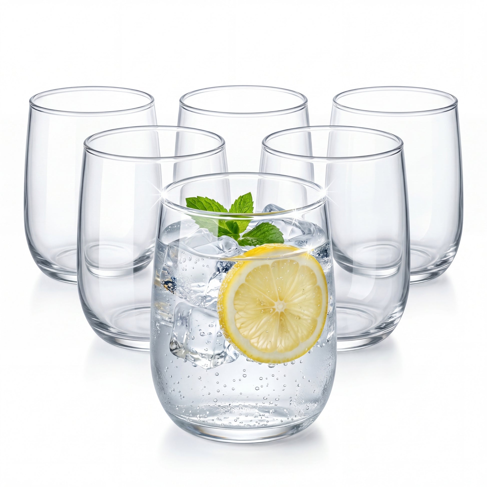 Gläser Set 6 Stück 320 ml Trinkgläser Wassergläser Cocktailgläser Saftgläser Glas Dessert Spülmaschinenfest Modern
