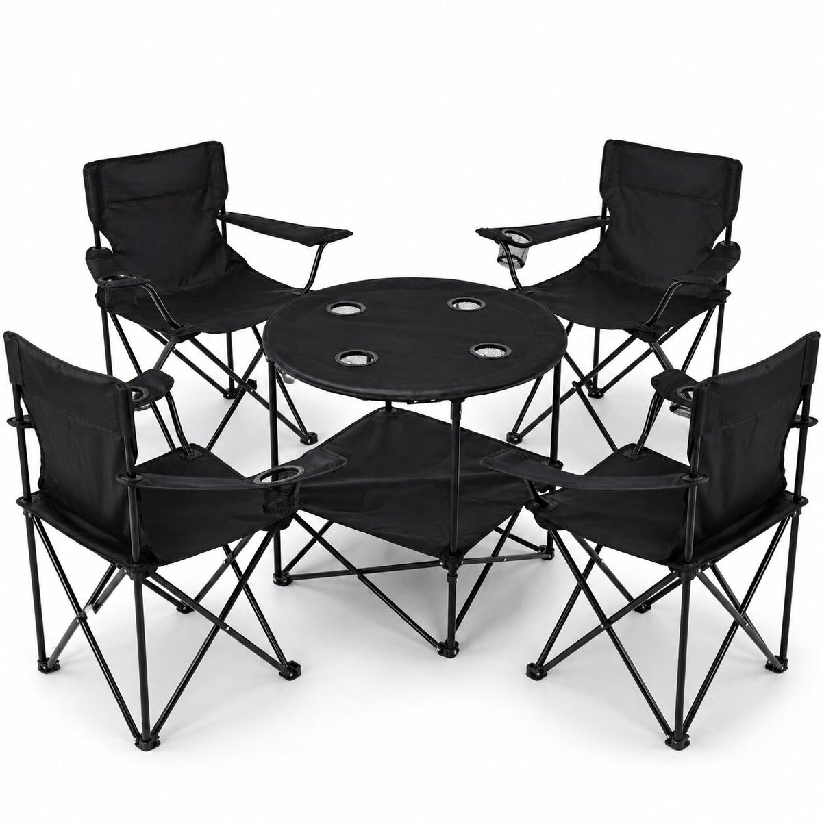 Camping Set 4x Campingstühle + 1x Campingtisch - Campingstuhl mit Tisch Set klappbar – Camping Tisch Stuhl Set Campingstuhl faltbar Angelstuhl Faltstuhl Anglerstuhl Campingtisch mit Stühlen - BigDean image 5