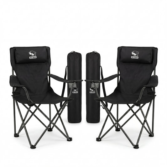2X Campingstuhl Extra große Sitzfläche 150 KG Belastbar, Stabil und bequem für Leute über 175 cm