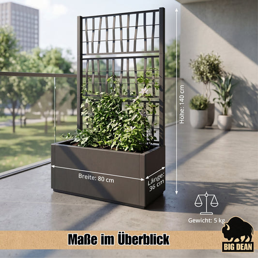 BigDean Blumenkasten mit Rankgitter Pflanzkasten 80x36x 140 cm hoch Made in Europa image 2