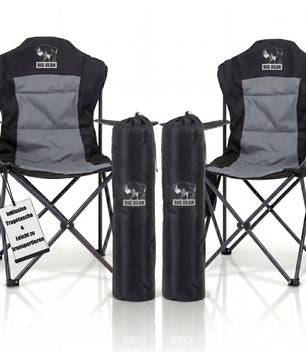 2 Stück Luxus Campingstuhl Faltbar 160 KG BelastbaruUltragroß Hochlehner Bequem Gepolster Klappstuhl Camping Garten Balkon Strand, Camping Stuhl Sessel Gartenstuhl Anglerstuhl