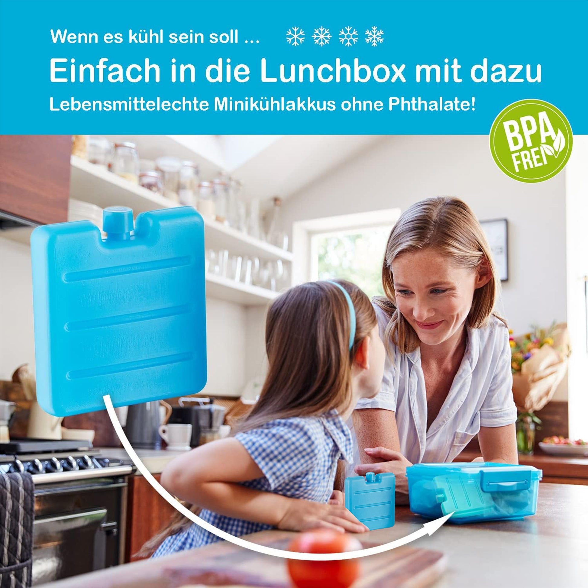 6er Set Kleine Kühlakkus - Mini Kühl-Elemente für die Kühltasche - Kühl-Akku für die Brotdose 3