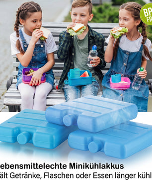 6er Set Kleine Kühlakkus - Mini Kühl-Elemente für die Kühltasche - Kühl-Akku für die Brotdose 5