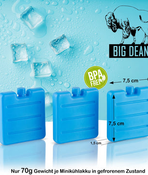 6er Set Kleine Kühlakkus - Mini Kühl-Elemente für die Kühltasche - Kühl-Akku für die Brotdose 6