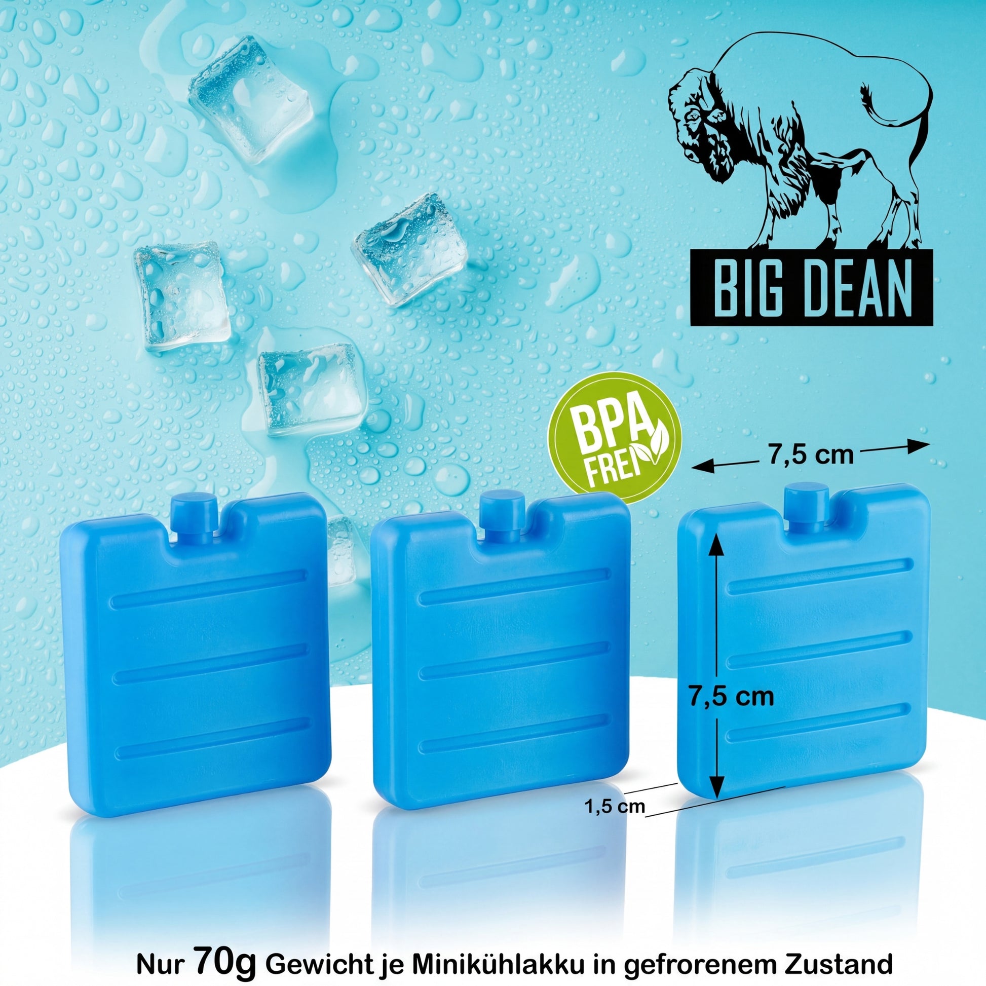 6er Set Kleine Kühlakkus - Mini Kühl-Elemente für die Kühltasche - Kühl-Akku für die Brotdose 6
