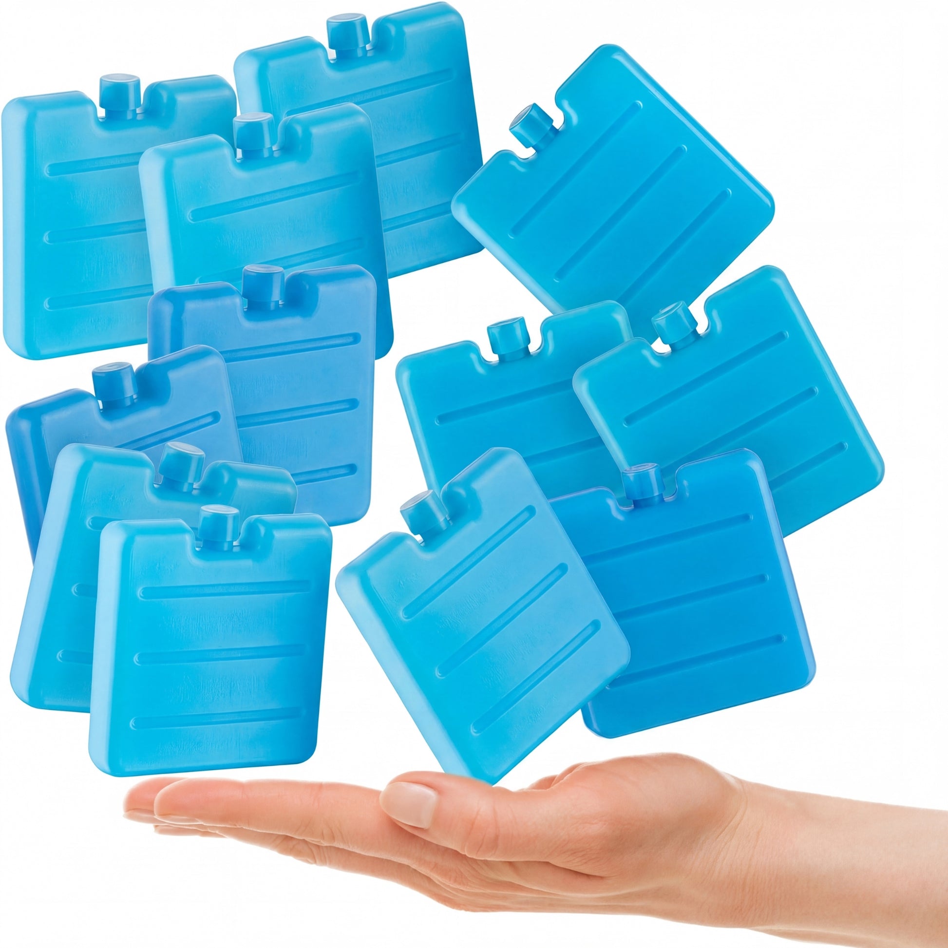 12er Set Kleine Kühlakkus - Mini Kühl-Elemente für die Kühltasche - Kühl-Akku für die Brotdose