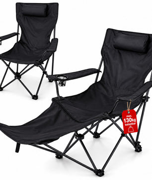 Verstellbarer Campingstuhl mit Fußablage Campingstuhl faltbar Outdoor Relaxsessel Hoher Rückenlehne