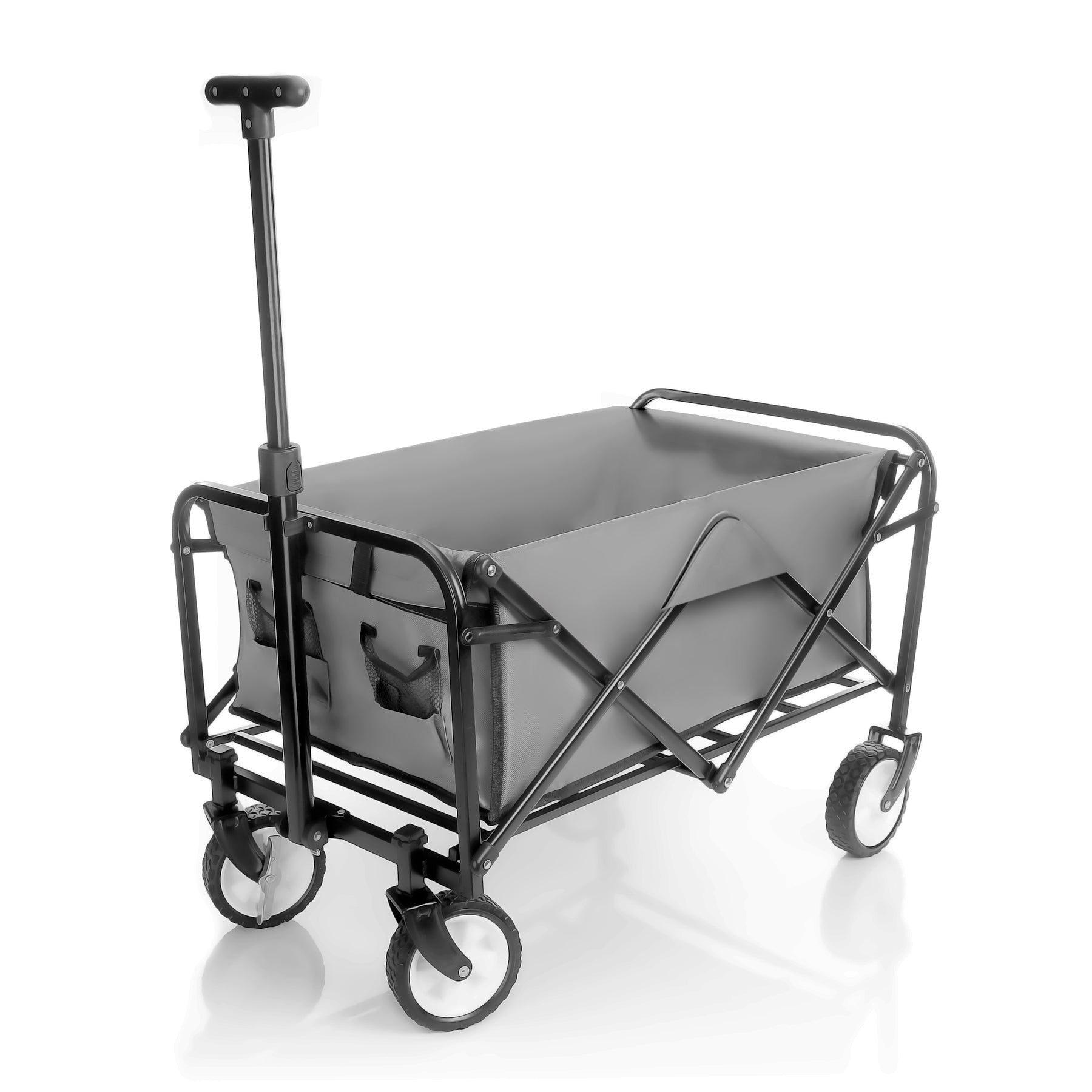 Bollerwagen faltbar bis 80kg grau/schwarz - kompakter Transportwagen klappbar - Handwagen  6