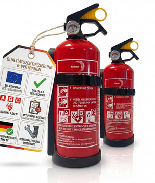 2 Stück Feuerlöscher 1kg Halterung/Manometer Made in Europa