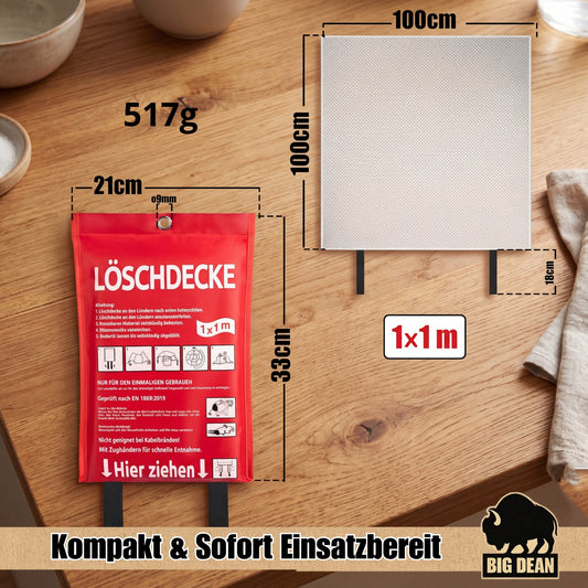 Pulverfeuerlöscher 1kg Plus Feuerlöschdecke Brandschutz Set image 2