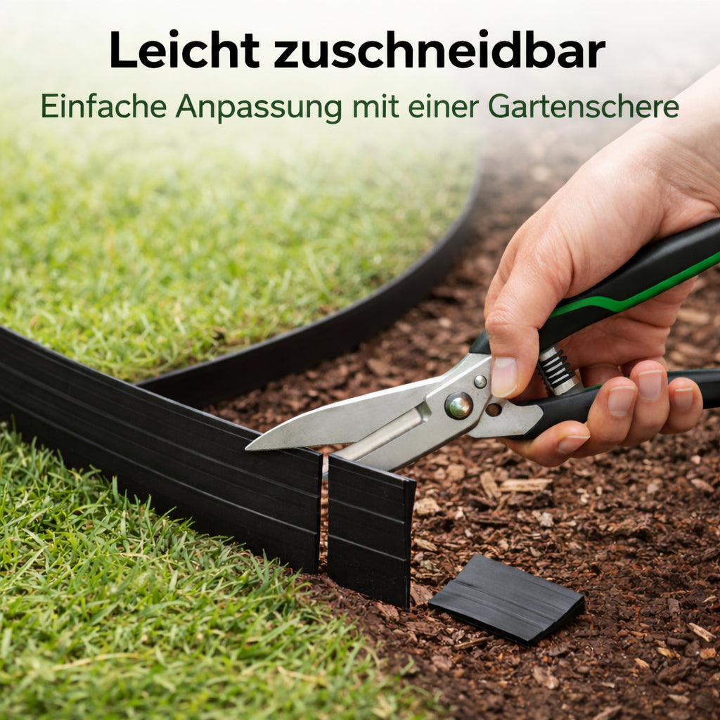 BigDean Flexible Rasenkante 20 m x 6 cm Komplettset – inkl. 40 Erdnägeln 200 integrierte Ösen flexibel & langlebige Beeteinfassung mit optimaler Höhe ideal für Kieswege Rollrasen Rindenmulch Beete und image 6