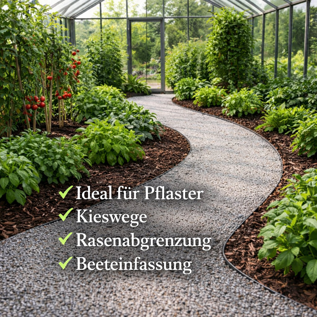 BigDean Flexible Rasenkante 40 m x 6 cm Komplettset – inkl. 80 Erdnägeln 400 Ösen flexibel & langlebige Beeteinfassung mit optimaler Höhe ideal für Kieswege Rollrasen Rindenmulch Beete und Rasenkanten image 5