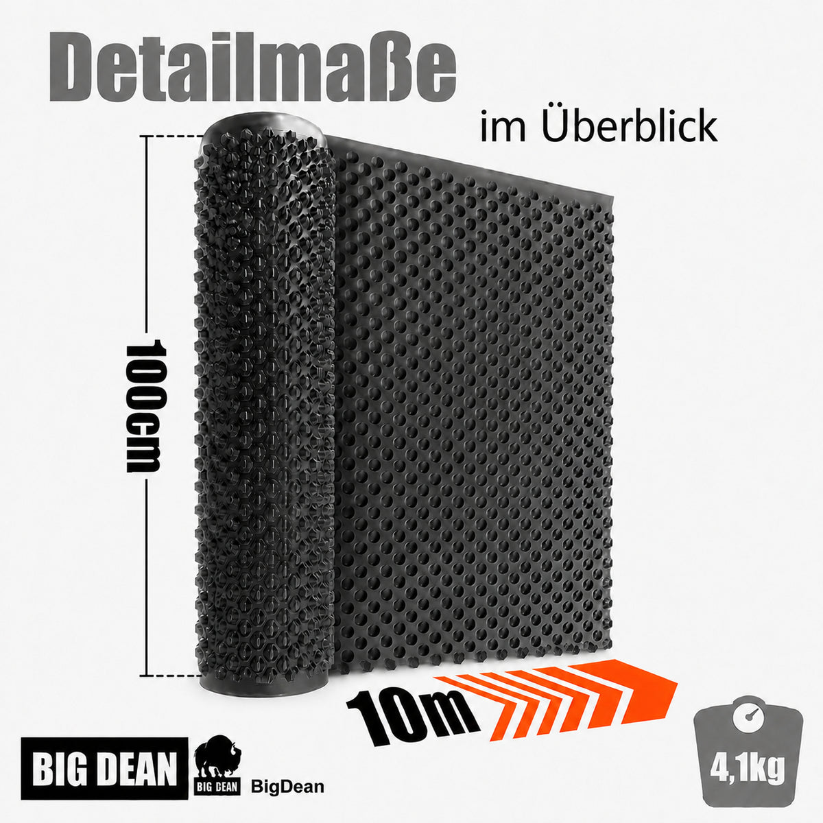 BigDean Premium Noppenfolie 1x10m Nässeschutz für Hochbeete und Mauern – Noppenbahn extrem reißfest & Made in Europe image 3