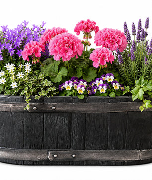 Weinfass Eichenfass Oval Kunststoff Gartenteich Teich Fass Nachbildung Länge 61 cm Breite 34 cm Höhe 25 cm