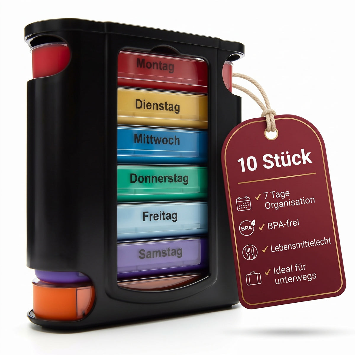 10 Stück Tablettenbox 7 Tage Vorteilspack image 1