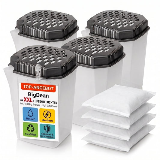 4x Luftentfeuchter + 4x 680 Nachfüllpacks Extra groß und extra leistungsstark image 1