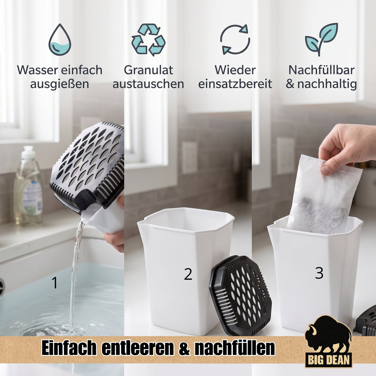 4x Luftentfeuchter + 4x 680 Nachfüllpacks Extra groß und extra leistungsstark image 5