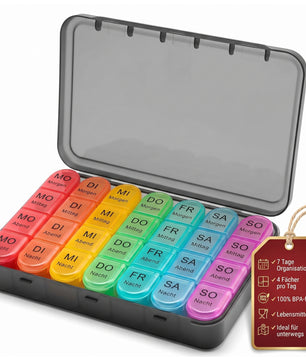 Tablettenbox 7 Tage 4 Fächer pro Tag | Tragbar