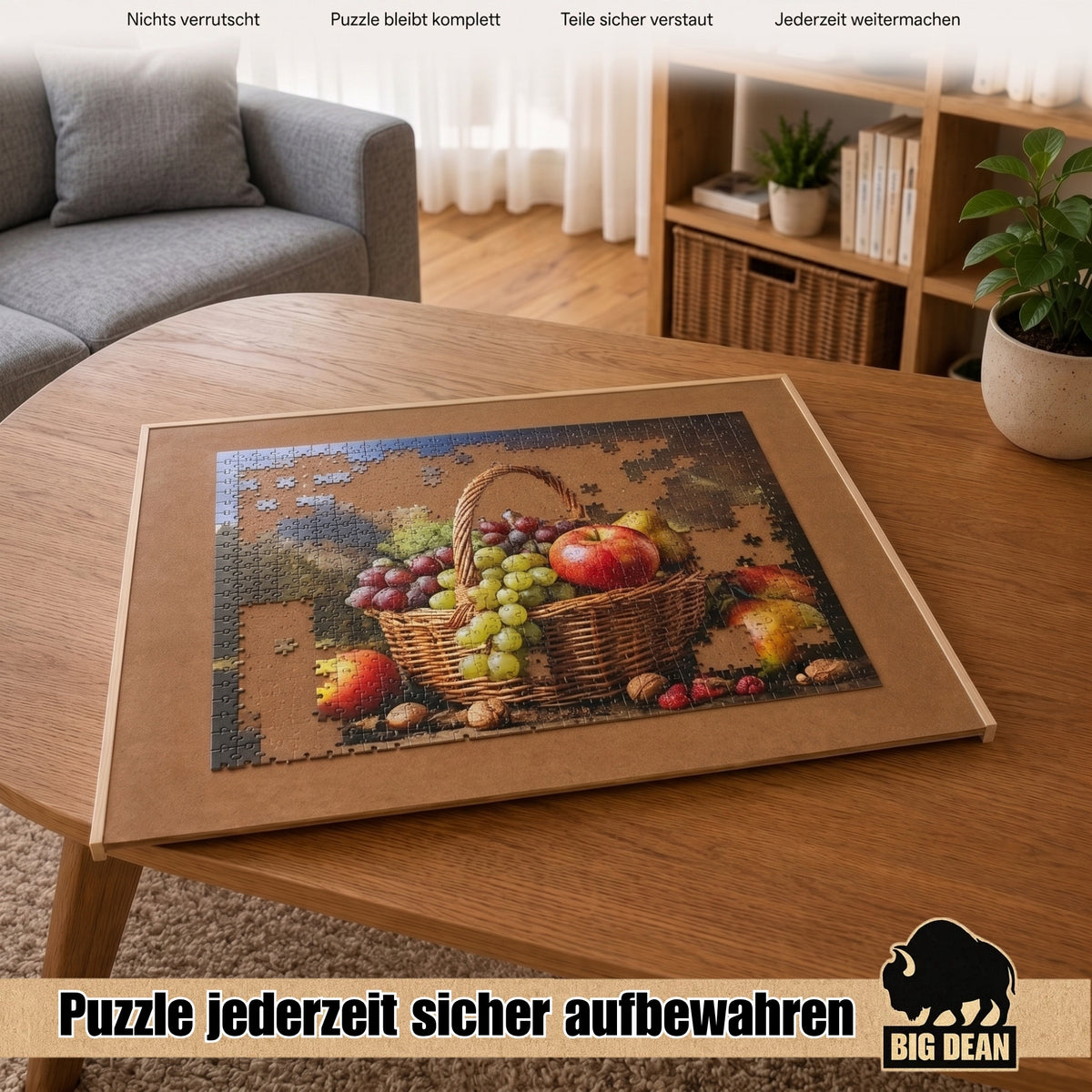 BigDean Puzzletisch extra groß Tisch 76x57cm Puzzel Board 4 Schubladen Puzzlebrett image 4
