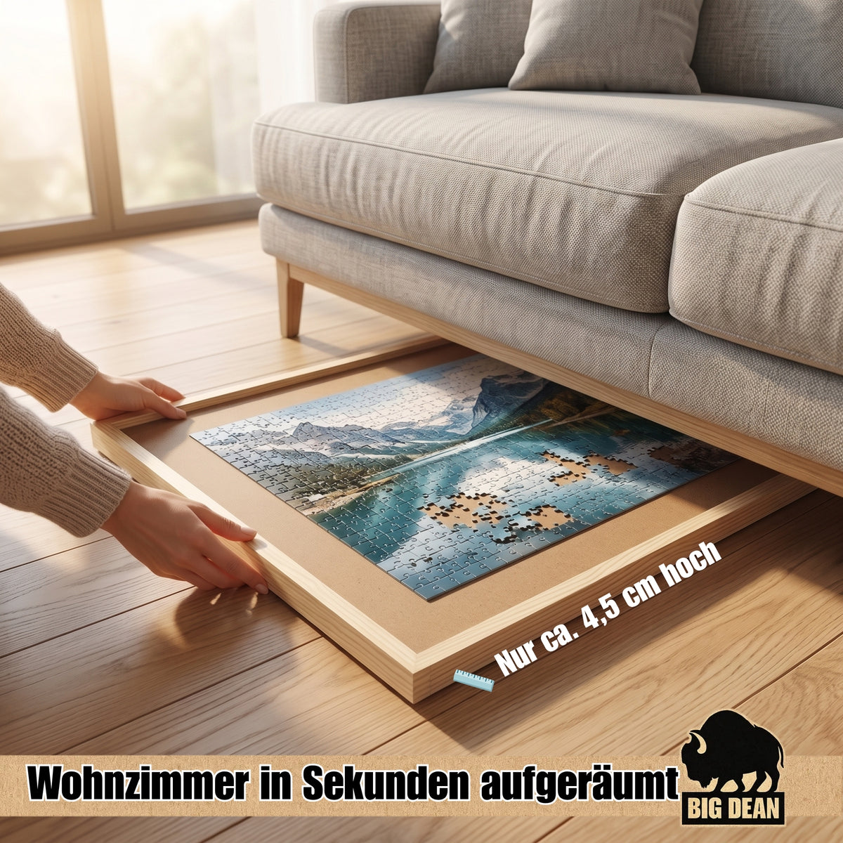 BigDean Puzzletisch extra groß Tisch 76x57cm Puzzel Board 4 Schubladen Puzzlebrett image 6