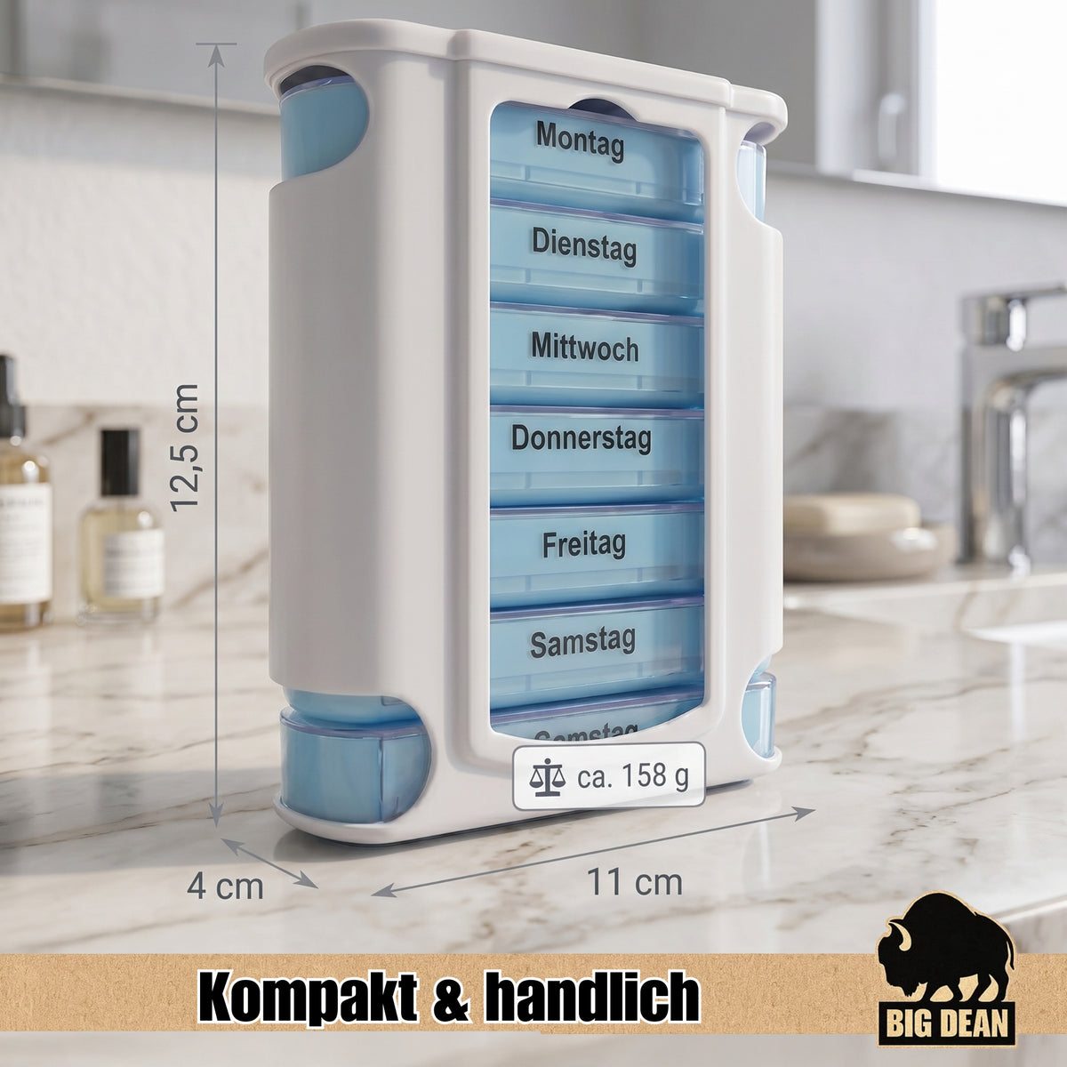 BigDean Tablettenbox 7 Tage Pillendose image 3