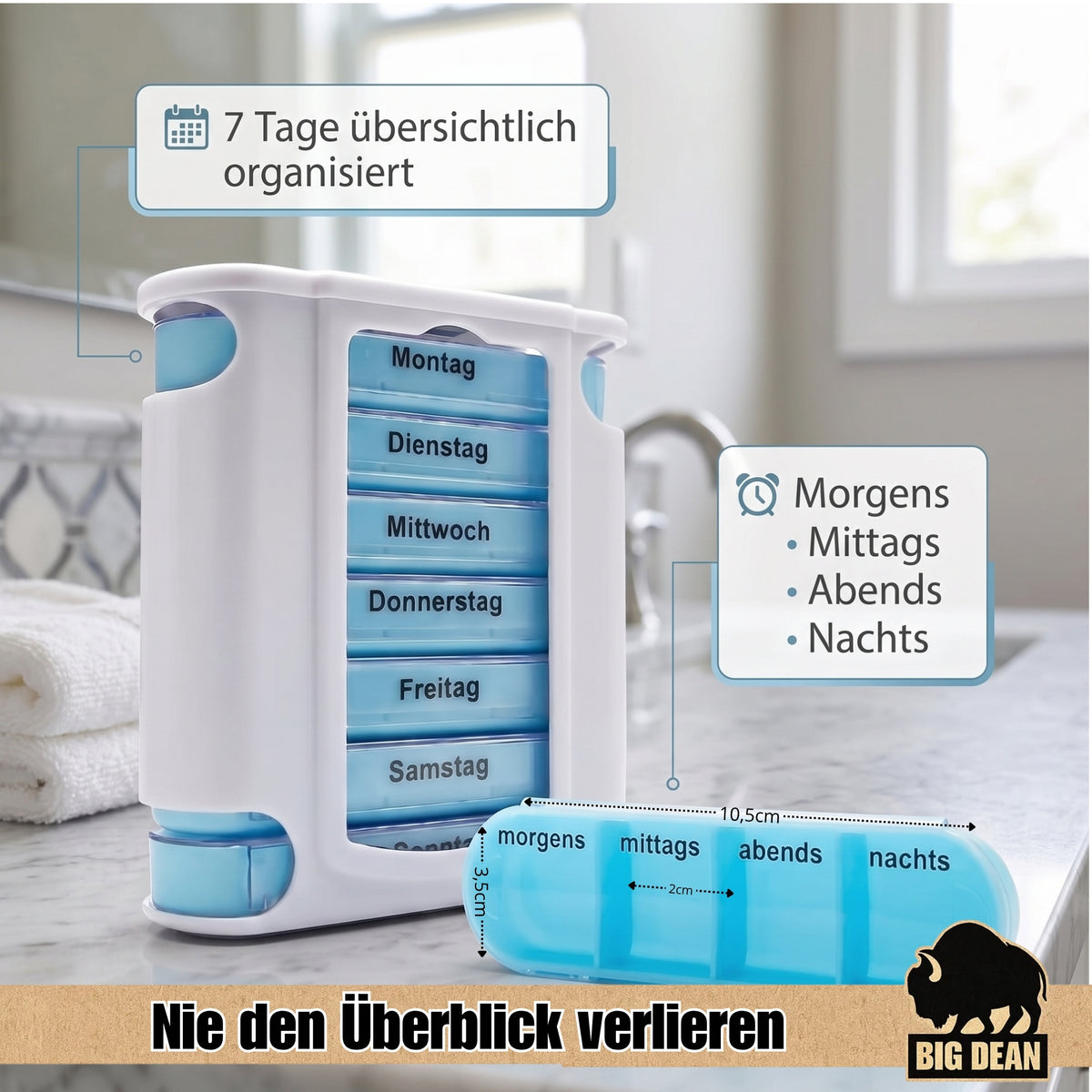 BigDean Tablettenbox 7 Tage Pillendose image 5