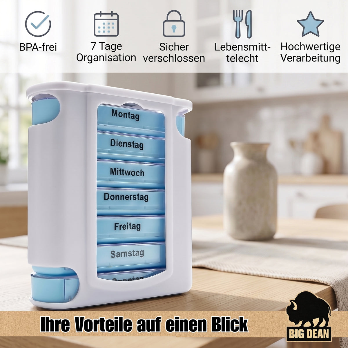 BigDean Tablettenbox 7 Tage Pillendose image 6