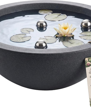 Miniteich Brunnen Set Schale mit Teichkugeln innen und außen Komplettset 52cm Durchmeseser
