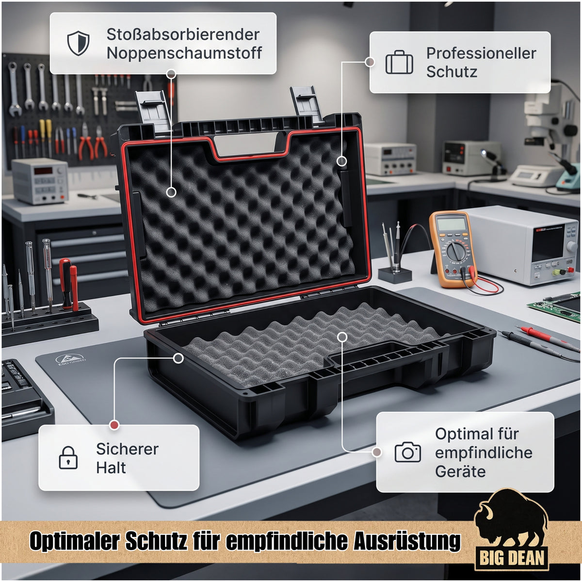 BigDean Qbrick System Pro Maschinenkoffer mit Polsterung | Modular erweiterbar, Schutzpolsterung, Made in Europa image 3