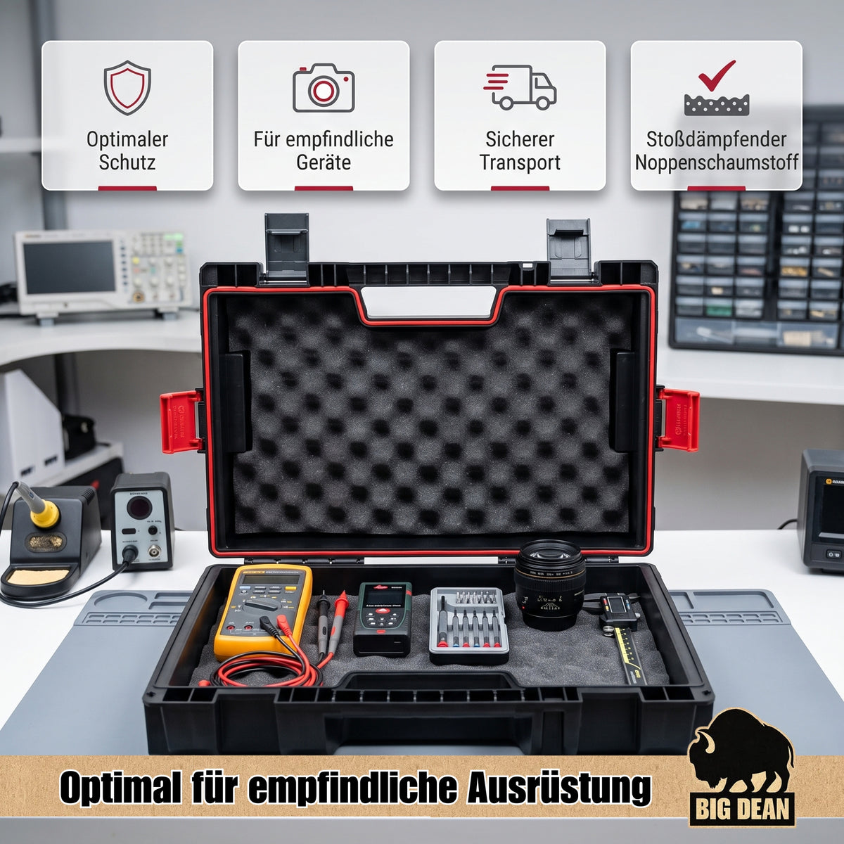 BigDean Qbrick System Pro Maschinenkoffer mit Polsterung | Modular erweiterbar, Schutzpolsterung, Made in Europa image 6