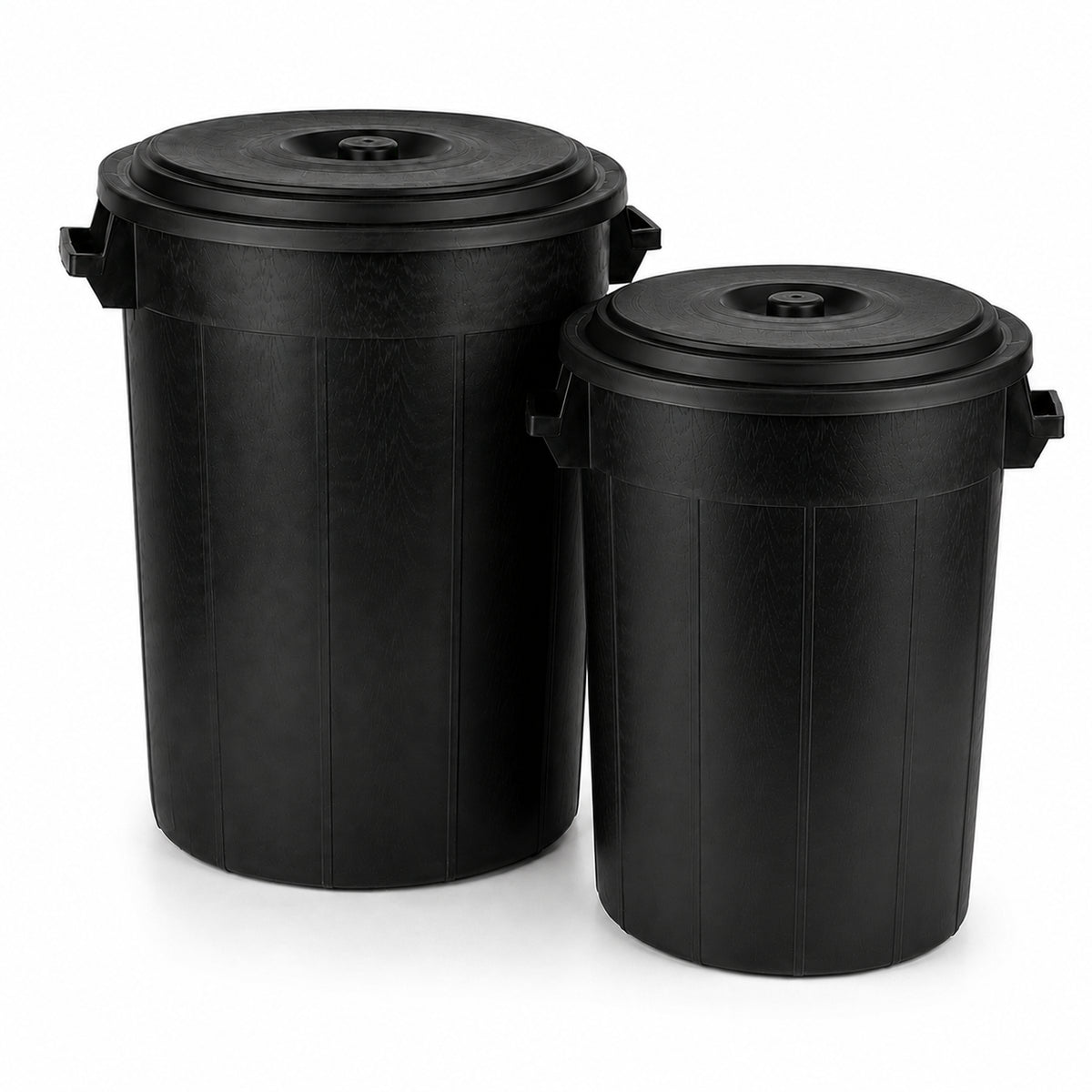  BigDean Universaltonne 100 & 70 Liter mit Deckel und 2 Tragegriffen Allzweck Tonne Schwarz image 1