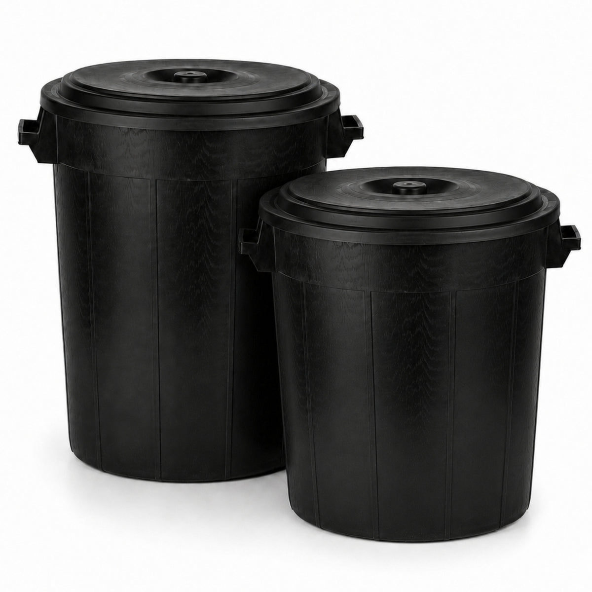 BigDean Universaltonne 70 & 50 Liter mit Deckel und 2 Tragegriffen Allzweck Tonne Schwarz image 1