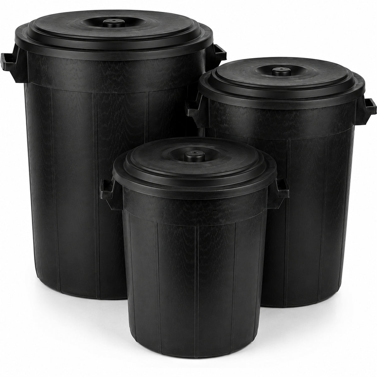 BigDean Universaltonne 100, 70 & 50 Liter mit Deckel Allzweck Tonne schwarz image 1