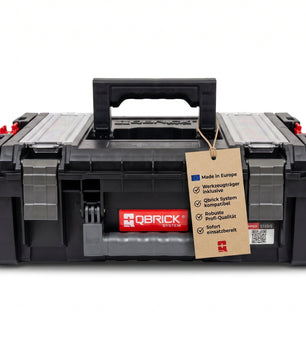 Qbrick System Werkzeugkoffer Werkzeugkasten Leer Werkzeugkiste Transportkoffer Technikerkoffer PRO Technician Case 2.0 Schwarz Rot 450 x 332 x 171 mm