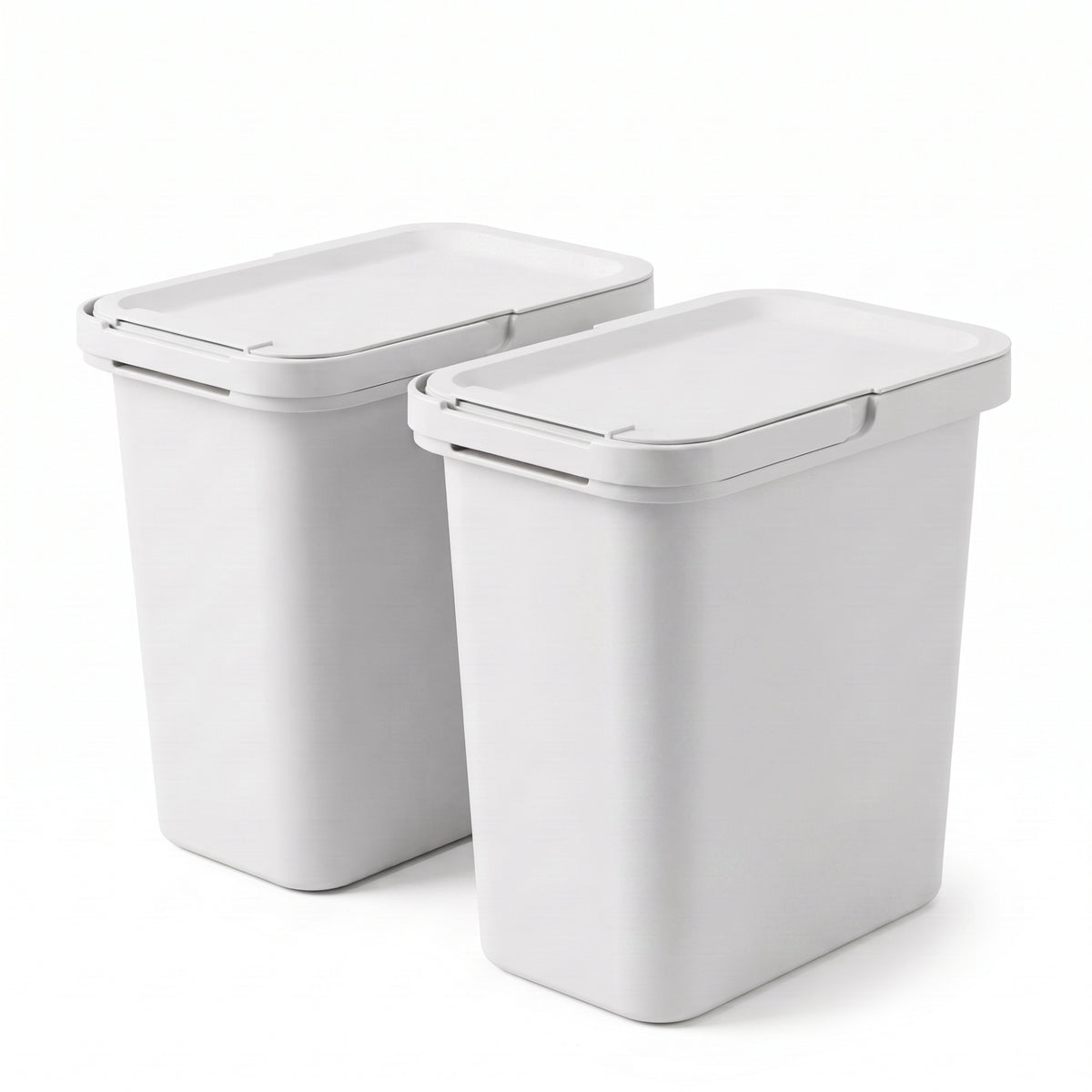 BigDean 2x 12L Mülleimer mit Deckel & Henkel & Mülltütenbefestigung image 6