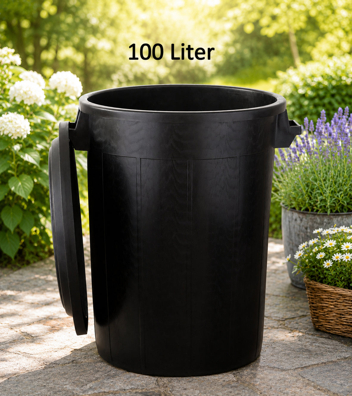 Universaltonne 100 Liter mit Deckel 2 Tragegriffe Kunststoff 6