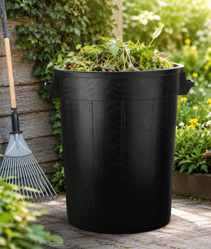 Universaltonne 100 Liter ohne Deckel Allzweck Tonne Schwarz mit 2 Tragegriffen  2