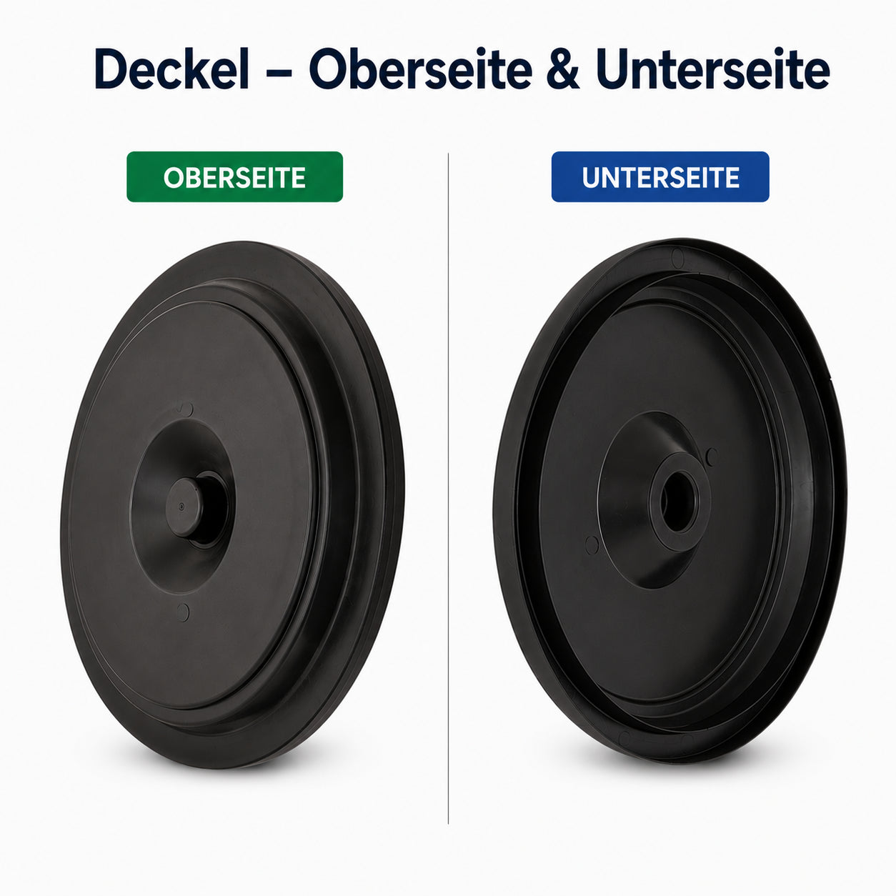 Deckel zur Universaltonne 100 Liter Allzweck Tonne Schwarz 3