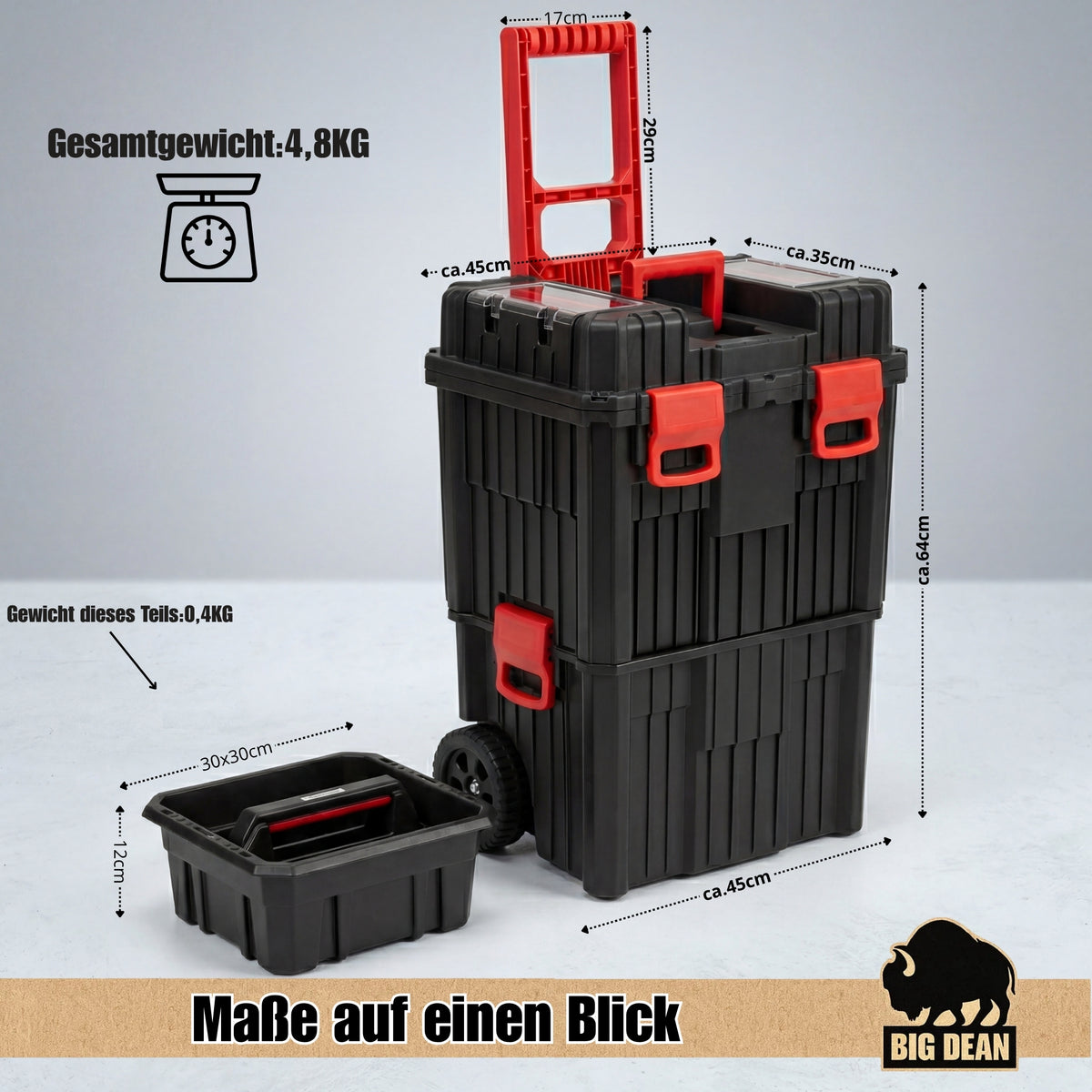 Kistenberg 2 in 1 Werkzeugtrolley Werkzeugkiste Werkzeugkasten image 2